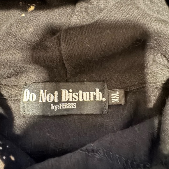 Do Not Disturb Black and Cream Splatter Hoodie - Picture 3 of 3